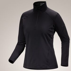 ARC'TERYX RHO ZIP NECK WOMEN'S Base Layer Black Sweatshirt Pullover Size S